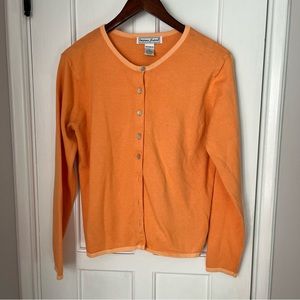 Vintage Stephanie andrews peach cardigan sweater size Medium M